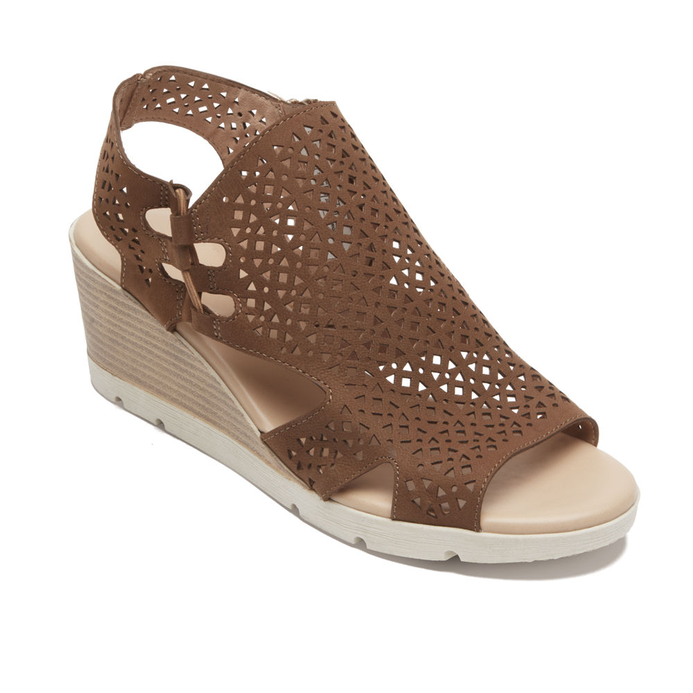 Rockport Womens Sandals Brown - Hadley Bungee - UK 514-GNWCBJ